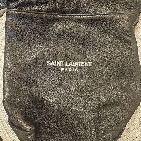 Saint Laurent Black Leather Teddy Bucket Bag - Picture 10 of 16